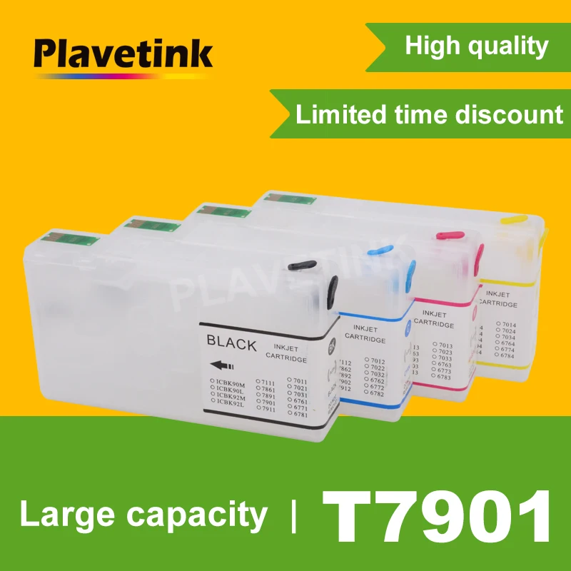 Plavetink T7901-4 набор чернил для заправки картриджа для принтера Epson WorkForce Pro 4630DWF 4640DTWF 5110DW 5190DW 5620DWF 5690DWF принтер