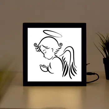 

Guardian Angel handcrafted Wooden Light Box Sign for Home, Restaurant, Coffee Shop Business Signage