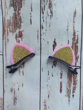 Horquilla con orejas de gato y lentejuelas tridimensional para niña, 2 uds., horquilla para niña, horquilla para bebé, clip LATERAL, regalo de vacaciones