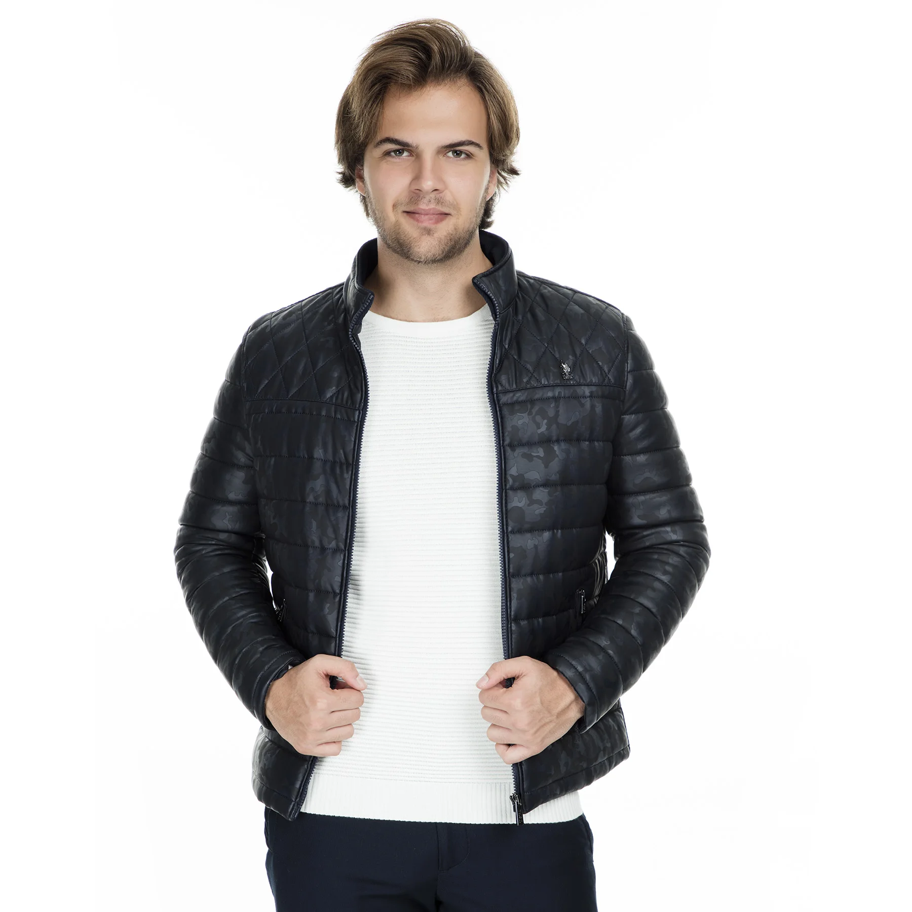 Мужская кожаная куртка U.S. Polo из искусственной кожи G081SZ035P01 P8002|Куртки