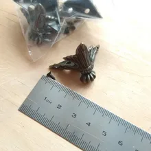 NAIERDI-caja de madera antigua para pies, Protector de esquina de pierna, triángulo rota tallada, soporte decorativo para muebles, 40x30mm, 4 Uds.