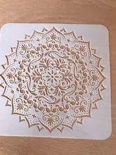 Plantilla para pintura libro de recortes colorear plantilla decorativa para álbum en relieve, Mandala redondo, geometría, manualidades, 15x15cm, paquete de 9 unidades