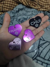 Etiqueta de aluminio para perro 2 unids/lote Etiqueta de Mascota, grabado personalizado gratis, equipaje personalizado para perro y gato, etiqueta para perro, forma de corazón personalizada