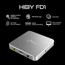 Hiby fd1 usb amplificador de auscultadores decodificação deskstop dac áudio dsd128 3.5/2.5mm saída para windows android ios macos smartphones