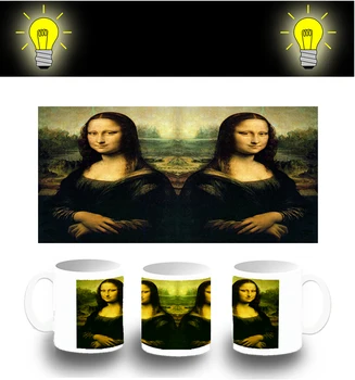 

CUP PHOTOLUMINESCENT GIOCONDA MONALISA BOX glitter mug