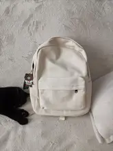 La mujer mochila blanco Kawaii de algodón de las mujeres mochila escolar de lona chica adolescente mochilas de mujer de moda bolso de envío de la gota
