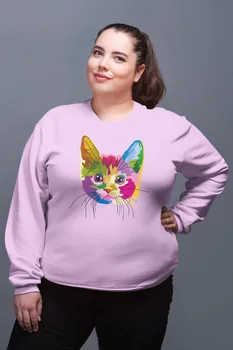 

Angemiel Wear Colorful Kitty Pink Women Sweatshirts