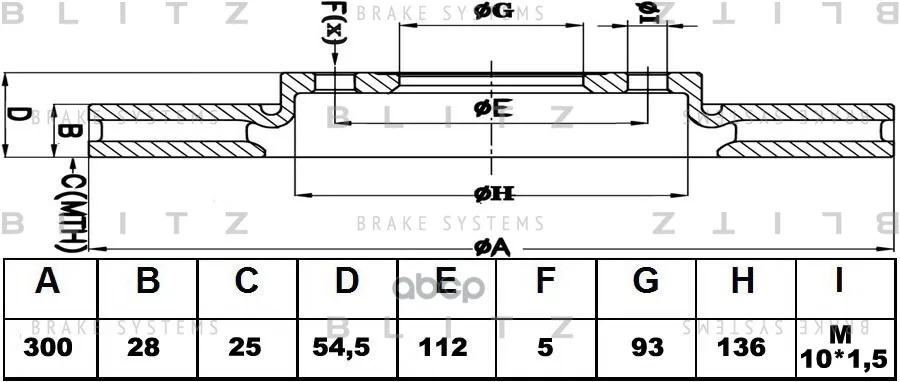 Диск Тормозной Ford Transit 06- Blitz арт. BS0239