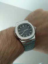 PLADEN-Reloj de pulsera de cuarzo para hombre, de negocios, de lujo, a la moda, correa de acero inoxidable, azul degradado, reloj calendario a prueba de agua