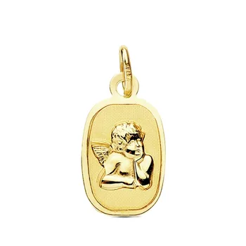 

Pendant 9k gold rectangular little Angel 17mm. [AB3214GR] -Customizable-RECORDING INCLUDED IN THE PRICE