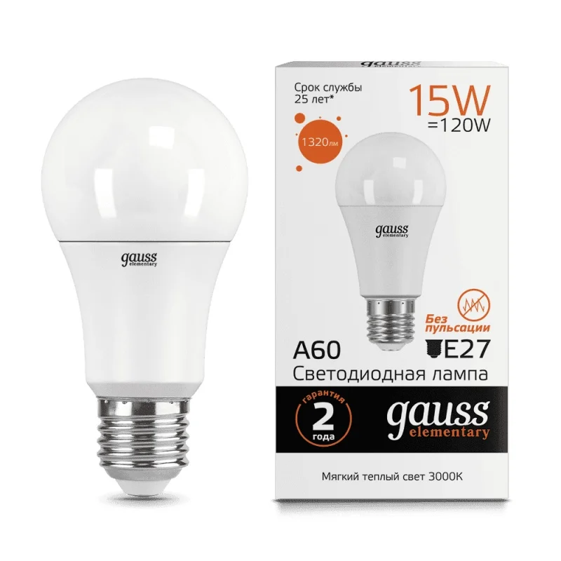 LED bulb lighting (set of 2 pcs) gauss A60 10/12/15 W E27 3000K/4100K/6500K lamp For home Bulbs Tubes Lights | Лампы и освещение