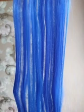 Lupu-extensiones de cabello sintético para niña, horquilla larga y lisa con un Chip en color arcoíris resaltado, para cabello falso