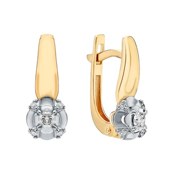 

Gold earrings with diamonds sunlight sample 585