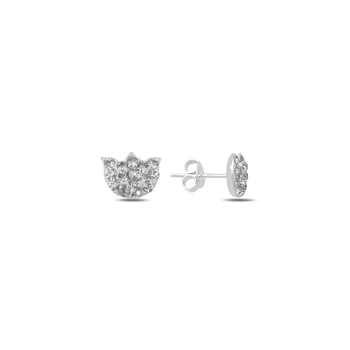 

KUTAYDAN Zircon Tulip Pattern Earrings 925 Sterling Silver