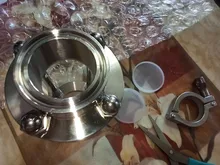 304-Stainless-Steel Fitting Tri-Clamp Sight Glass Homebrew Diopter Clover OD 38mm-Pipe