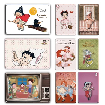 

Vintage Betty Boop Poster Metal Tin Sign Baby Room Wall Decoration Plaques Wall Sticker Kids Girls Room Plate