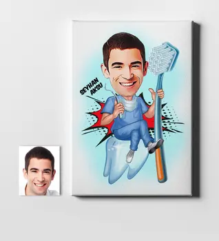 

Personalized Mr Dentist Cartoon Canvas Table (50x70 cm.) 2