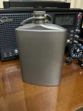 Screw-Cap Flat-Bottle Titanium Flask Ultralight Hiking Outdoor Wine with Clip Hydration