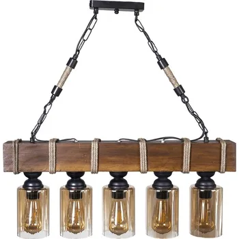 

Decorative Authentic Retro Special Design Natural Wood Handmade Row Fives 10 X10 Log Wood Modern Wire Rope Chandelier Lighting 2020