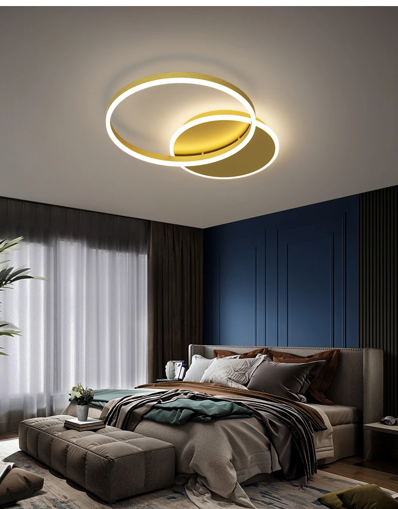 grey chandelier Modern Ceiling Lamp For Living Room Bedroom Dining Kitchen Gold Home Decor Ring Led Chandelier Acrylic Hanging Lamp With Remote hanging chandelier