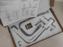 Grifo de latón con rotación de 360 grados para agua filtrada, grifería de cocina con ángulo doble y ángulo derecho, accesorio para fregadero de cocina