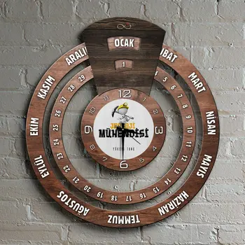 

Personalized Professional Geological Engineer Infinite Mayan Calendar Wooden Wall Clock-1