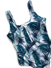 Bañador estampado de flores para mujer, una pieza, monokini, manga larga, traje de baño para surfear