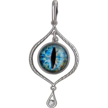 

Esthete eye pendant with jewelry glass and cubic zirconia