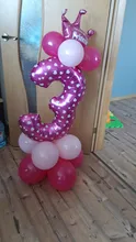 Juego de globos digitales para niños y niñas, globos de aluminio con números, azul, rosa, para cumpleaños, boda, Festival de Navidad, adornos fiestas, 1 unidad