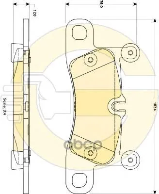 Колодки Тормозные Porsche Cayenne 3.0-4.8(1kp) 10- Задние Girling 6118769 Girling арт. 6118769