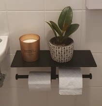 Toilet-Shelf Bathroom-Accessories Paint Double-Paper-Holder Aluminum-Material Phone-Rack