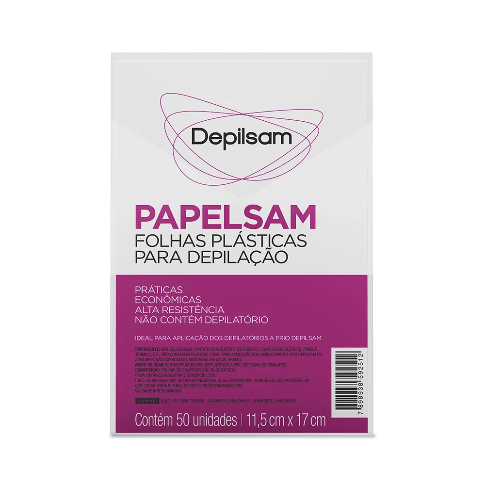 Folhas Plásticas Para Depilação Papelsam Com 50 Depilsam - AliExpress  Beauty & Health