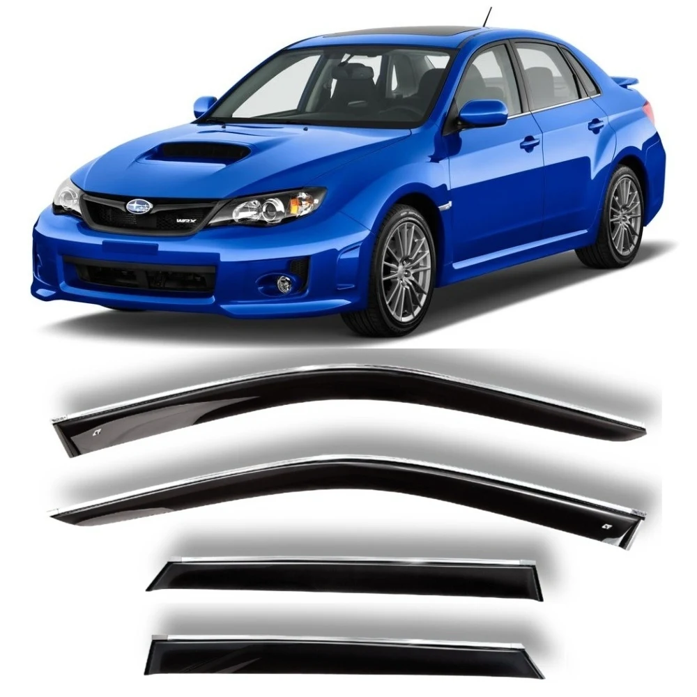 Chrome Molding Trim Strip Wind Visor Deflectors Cobra Tuning S40208CR- Car Ventvisor Door Side - Window Air Guard for Protection Against Snow Sun and