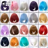 HSIU 35cm short Wig Black white purple blue red yellow high temperature fiber Synthetic Wigs Costume Party Cosplay Wig  23 color ► Photo 1/6