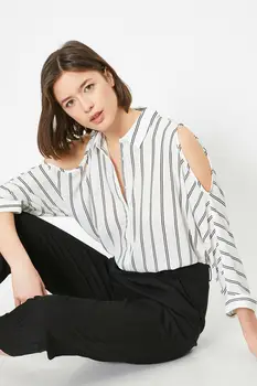 

Koton Women Black Striped Shirt 0 YAK68269OW
