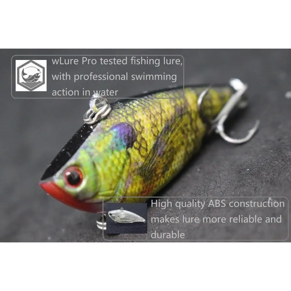 wLure Lipless Fishing Lure 13g 6cm Inside Foil Reflection Transparent  Painting Vivid in Water Tight Wiggle Sinking L697 - AliExpress