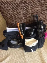 Rownyeon bolsa de artista de maquillaje bolso de estudio cintura cepillos de bolsa de almacenamiento de maquillaje artista estilista de pelo con tejido de bolsillo cepillos titular