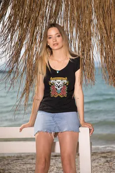 

Angemiel Wear Freedom Of Souls Cotton Black Women 'S T-Shirt