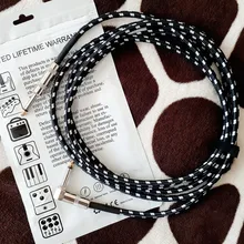 Cable-Bass Musical-Instrument Electric-Guitar Ammoon Right-Angle-Plug Straight To Black