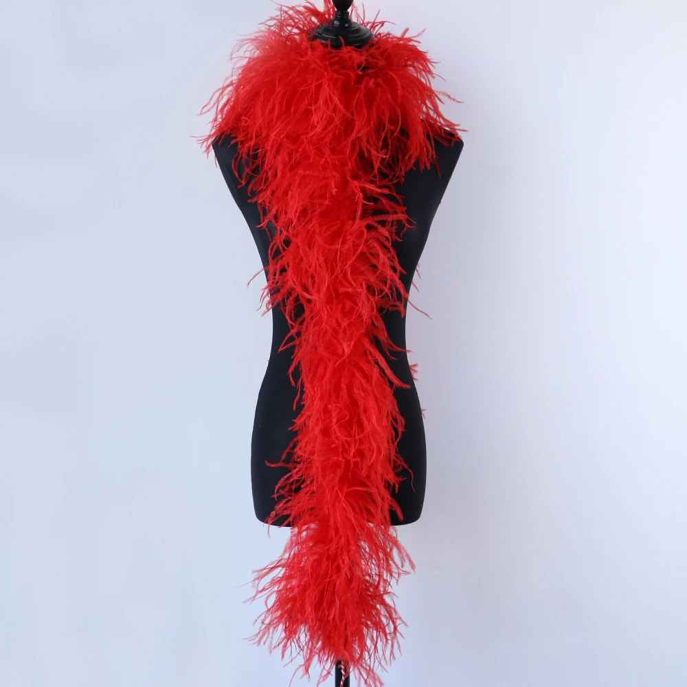 WCFeatherS 6Ply красный страусиное перо боа толстые перья шаль Свадебные Scraf украшения Качество страусиный шлейф вечерние принадлежности