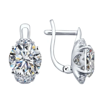 

Silver earrings with cubic zirconia Swarovski and cubic zirconia