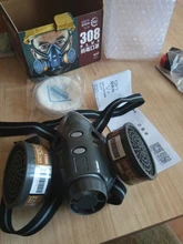 Respirador químico de Gas y polvo de media cara, mascarilla protectora de seguridad para el trabajo, filtros duales, pintura Industrial, Vapor orgánico