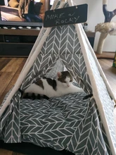 Pet-Tent House Kennels Teepee Puppy-Cat Cave Kitten Outdoor Portable Linen with Mat