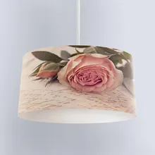 Else Rosa Vintage rosas flor Floral tela impresa Digital lámpara tambor pantalla piso techo colgante sombra de luz