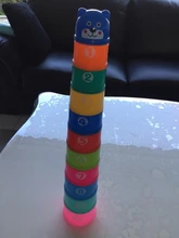 Juguetes de taza de apilamiento para bebé, regalos educativos de inteligencia, figuras de colores, torre plegable, regalo de cumpleaños y Navidad, juguete acuático de baño divertido