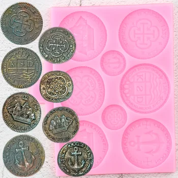 

Treasure Coins Silicone Molds Fondant Cake Decorating Tools Candy Polymer Clay Chocolate Gumpaste Moulds