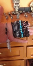 Beaded Bracelet Jewelry Strand-Stone Gift Handmade Trendy New-Fashion Men for Pulsera