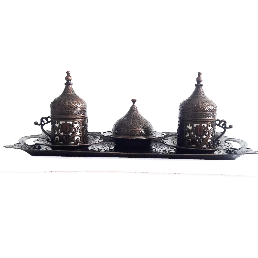 BLACK 2-Copper Turkish Coffee Cup Set-Tea Coffee Espresso Cups Set Anatolian Arabic Coffee Cups Set Ottoman Tea Sets MADE IN TURKEY