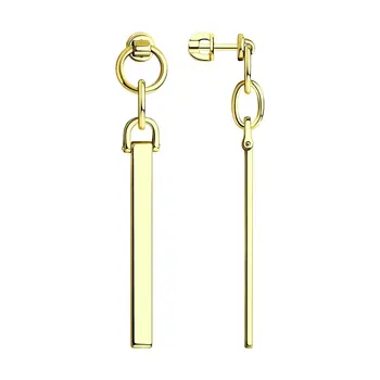 

Drop Earrings Sokolov made of gilded silver, fashion jewelry, 925, women's male, long earrings