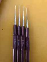 4 unids/lote aguja con gancho de ganchillo, Micro gancho para hacer trenzar rastas, herramientas para el cabello, 0,5 Mm, 0,6 Mm, 0,7 Mm, 0,8 Mm, mango liso